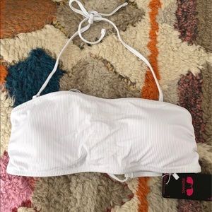 White bandeau bikini top